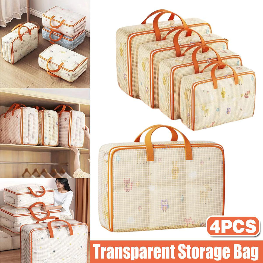 4pcs Large Capacity Quilt Storage Bags for Clothes Luggage Moving Organising Bag