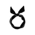 Lady Wrap Rabbit Ears Hair Band Vintage Velvet Pearl Bow Hair Band Wire Headband - Black