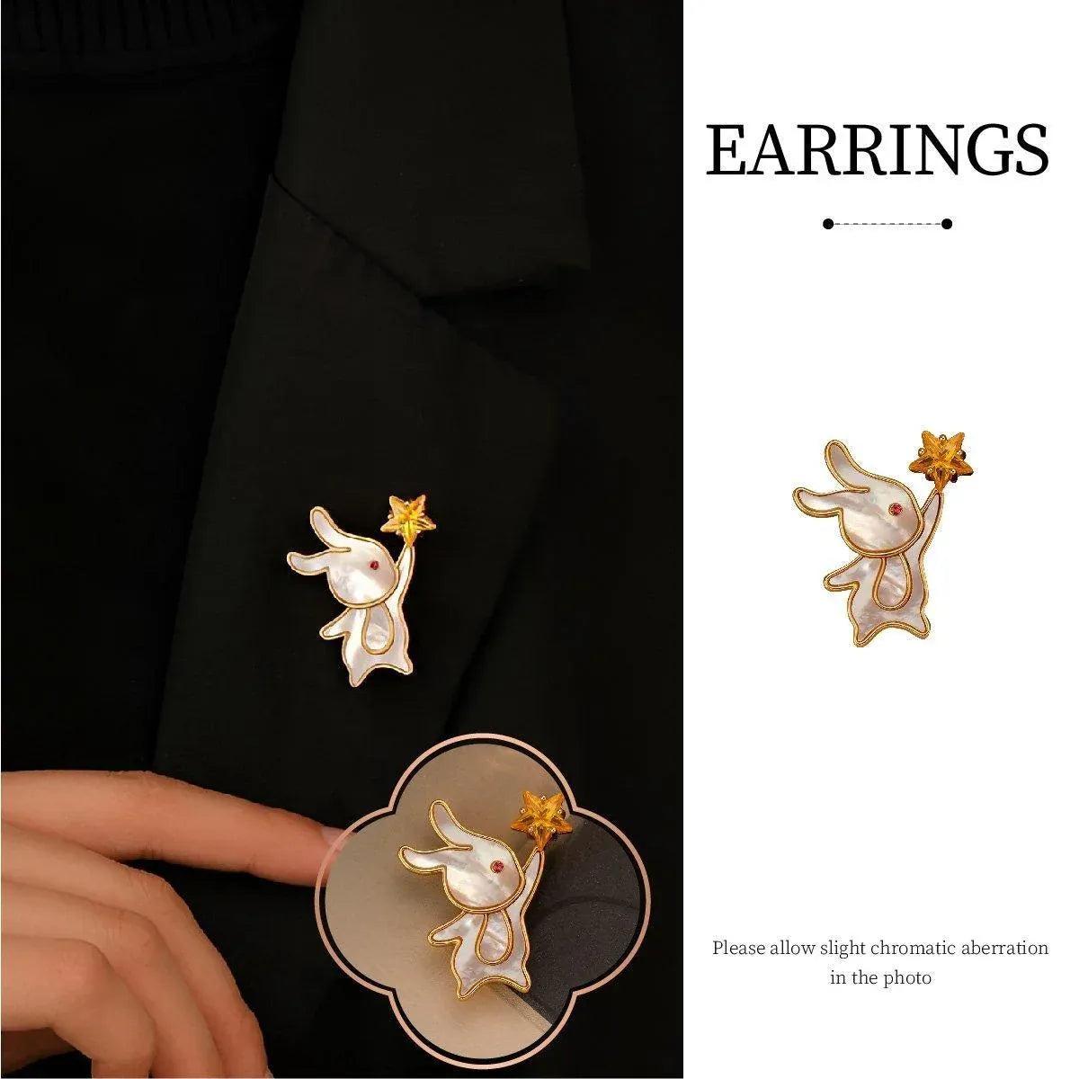 Fashion Unique Shell Rabbit Brooch for Women Versatile Star Accessory Jewelry