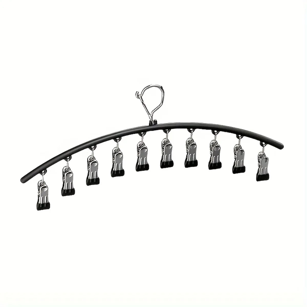 3PCS Windproof Clothes Drying Rack Balcony Hanger Pantyhose Underwear Clips - Black