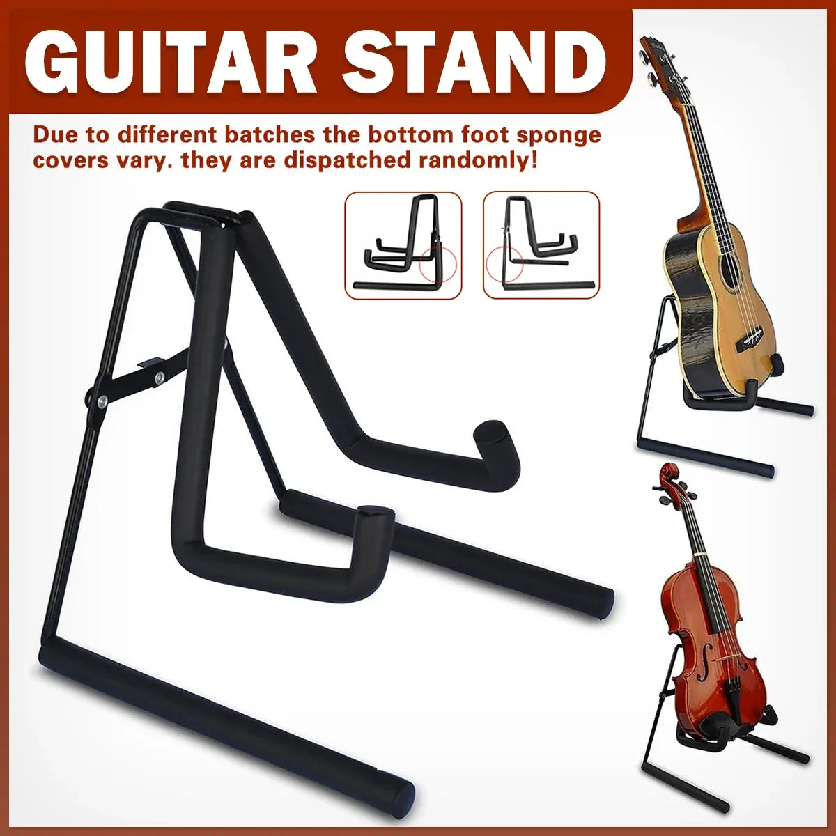Violin Stand Small Guitar Stand Foldable Portable Adjustable Guitar Holder