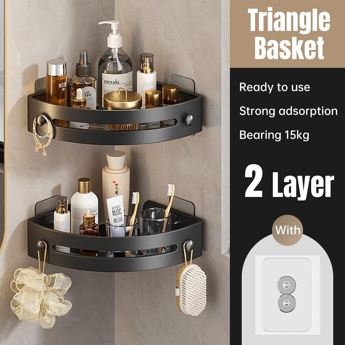 Bathroom Corner Shower Shelf Shampoo Soap Holder Rack Storage Organiser Caddy