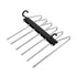 Stainless Steel Multi-Layer Pants Rack Folding Telescopic Anti-Slip Clothes Rack - Black