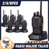 2-6X Bf-88E Two Way Radio Walkie Talkie Uhf 400-470Mhz Handheld and Earbuds - 2 PCS