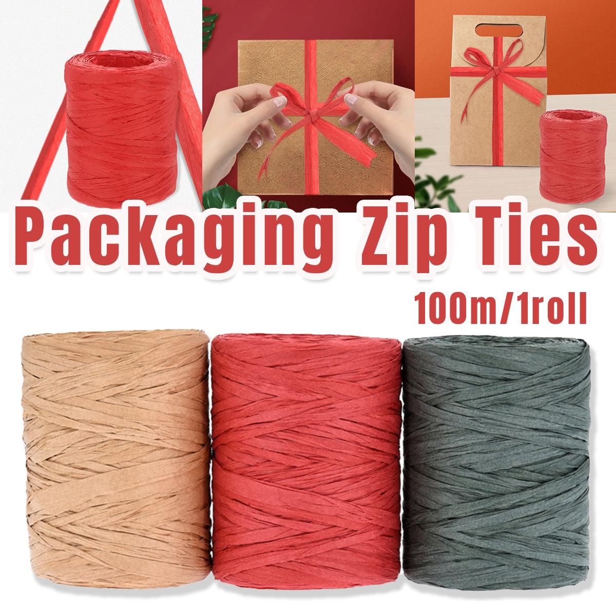 3 Rolls Raffia Paper Rope Gift Wrapping String Decorative Tie for Crafts Packing