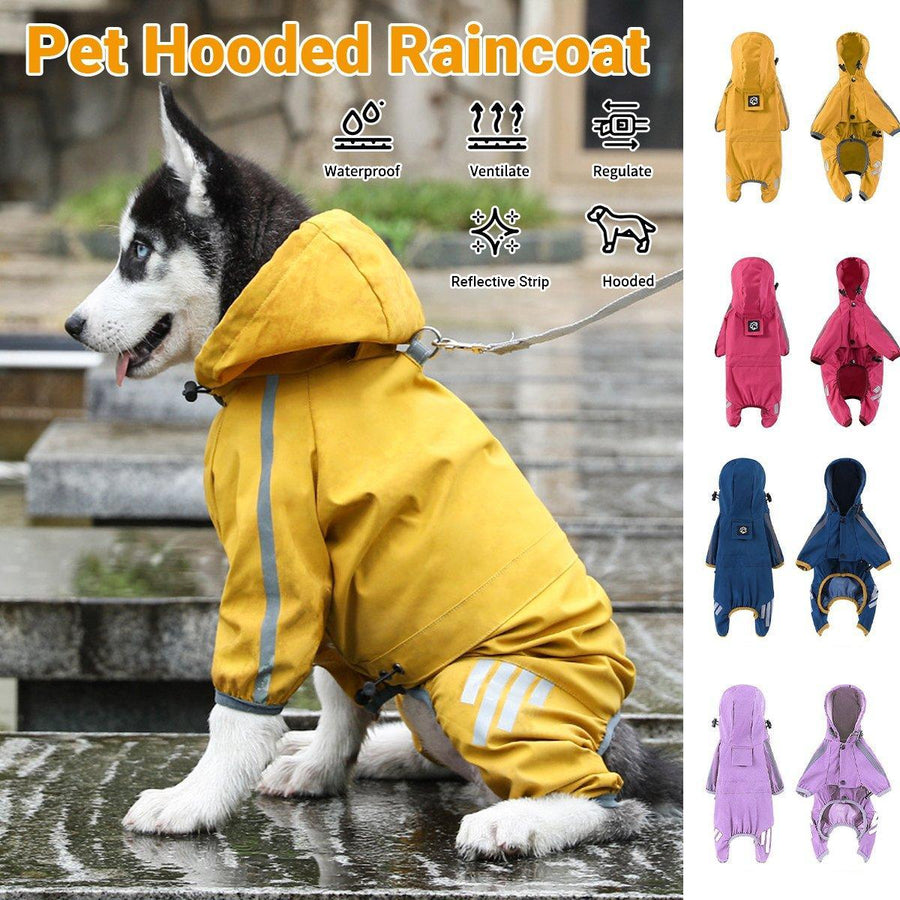 Waterproof Four Corner Pet Raincoats In Large Medium And Small Sizes Are Suitable For Dogs - Blue - M