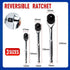 Quick Release Ratchet Handle 1/4 inch 3/8 inch 1/2 inch Drive Reversible Socket Wrench - 14x195x32mm