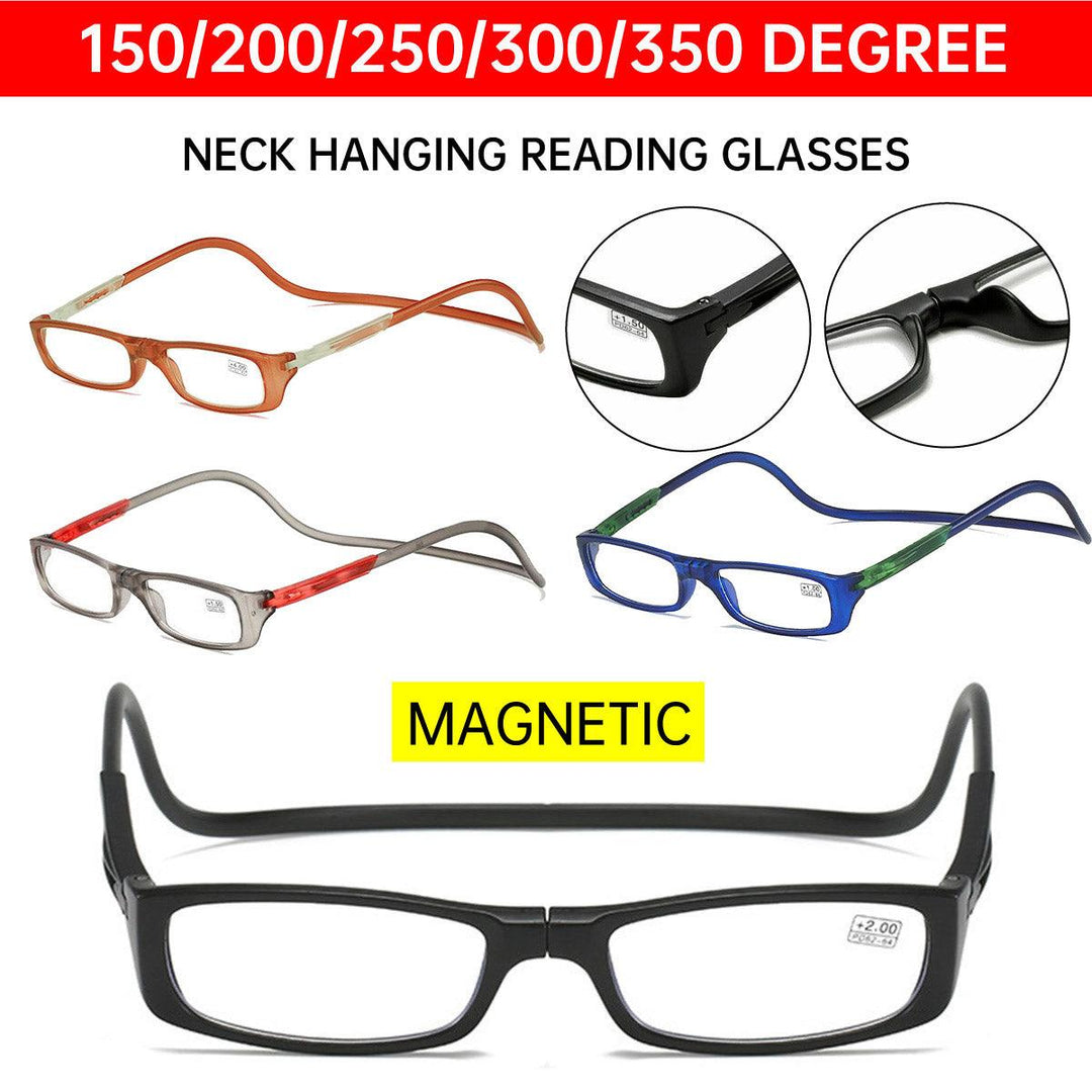 Folding Reading Glasses for Elderly Convenient Neck Hanging Portable Eyewear - Blue-300