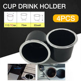 4PCS Plastic Recessed Cup Drink Holders Black Drop In Style for Car Boat Marine RV