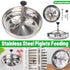 Piglet Feeding Trough Stainless Steel Round Basin Feeder Bowl for Farm Livestock