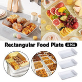 Rectangular White Plastic Deli Display Tray Dishes Serving Platter Food Plate
