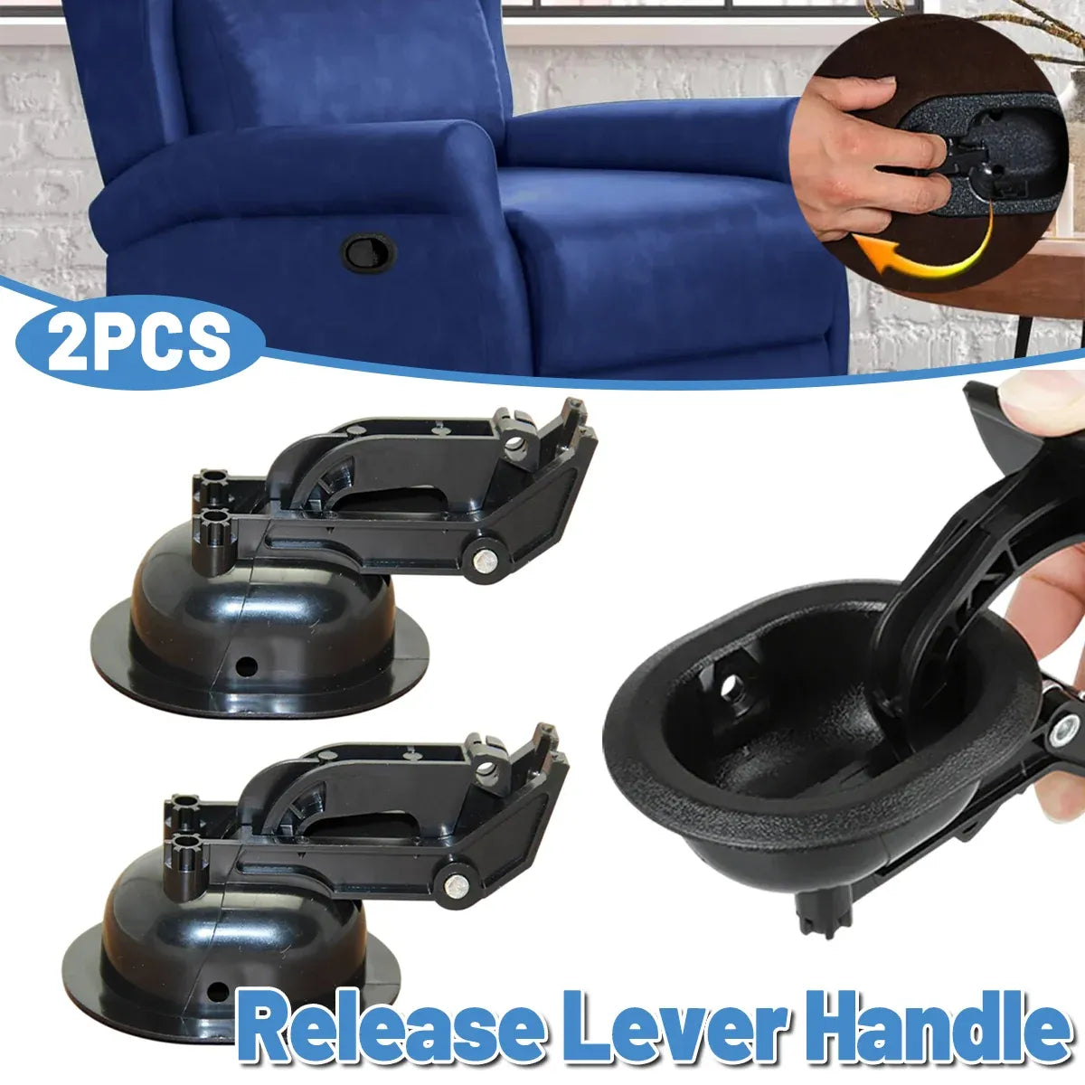 2x Sofa Handle for Suite Recliner Release Chair Settee Couch Cable Part Adjuster