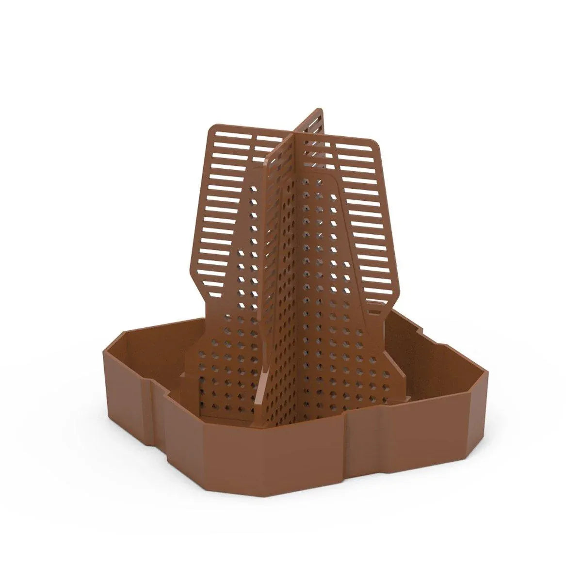 Reptile Anti Escape Feeding Basin Self Catch Feeder for Lizard Snake Pet Care - Brown-S