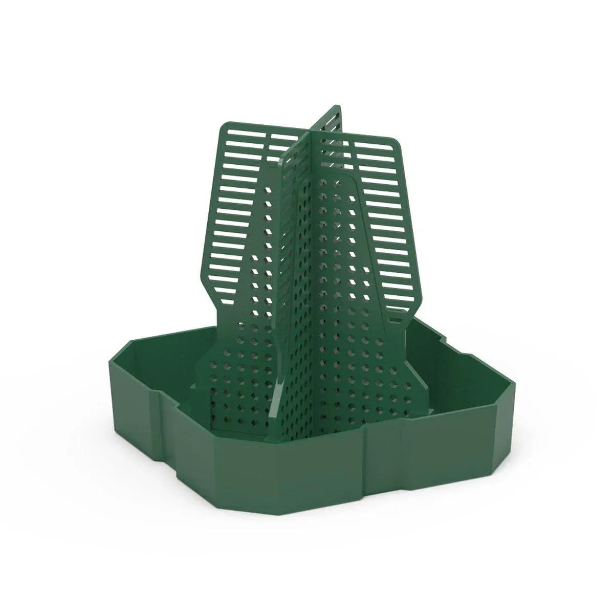 Reptile Anti Escape Feeding Basin Self Catch Feeder for Lizard Snake Pet Care - Green-L