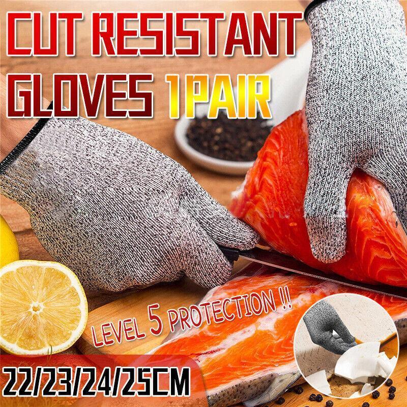 Cut Resistant Gloves Anti-Cutting Food Grade Level 5 Kitchen Butcher Protection - M (23CM)