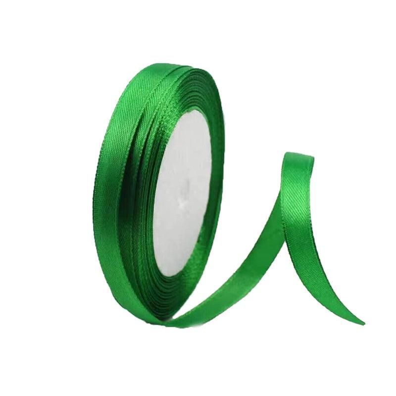 10mm Width Satin Hair Ribbon Wedding Party Decoration Gift Banquet 5m - Green
