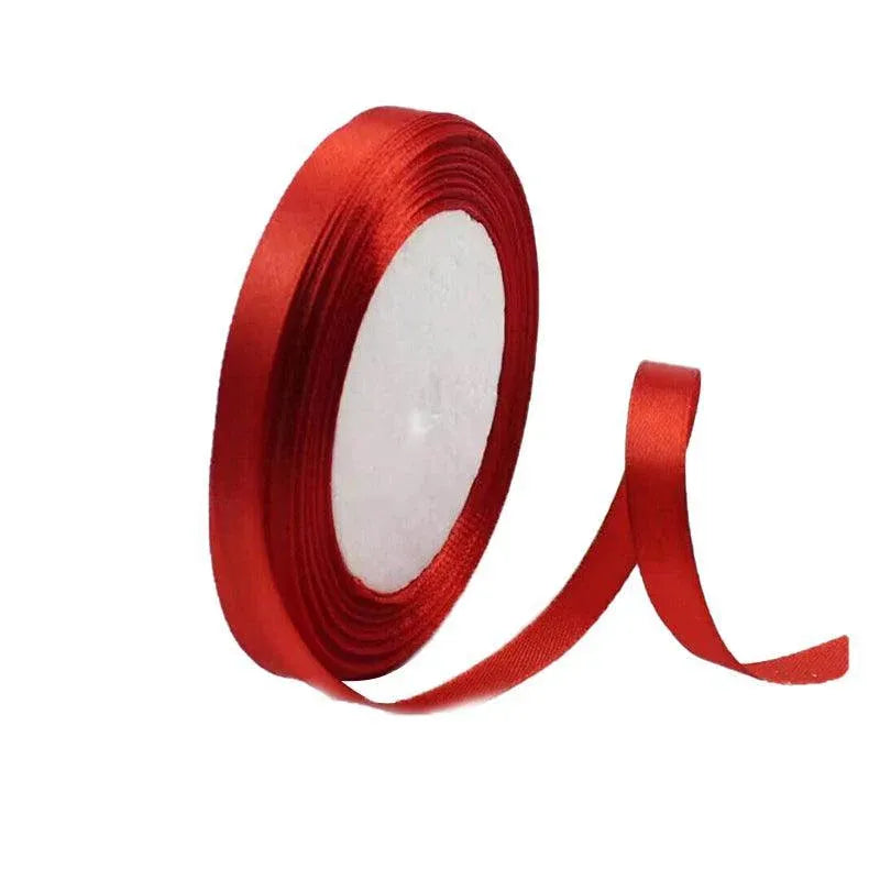 10mm Width Satin Hair Ribbon Wedding Party Decoration Gift Banquet 3m - Red