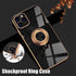 Black Luxury Shockproof Silicone Ring Case Stand Cover for iPhone 14 13 12 Pro Max - iPhone 13 Pro