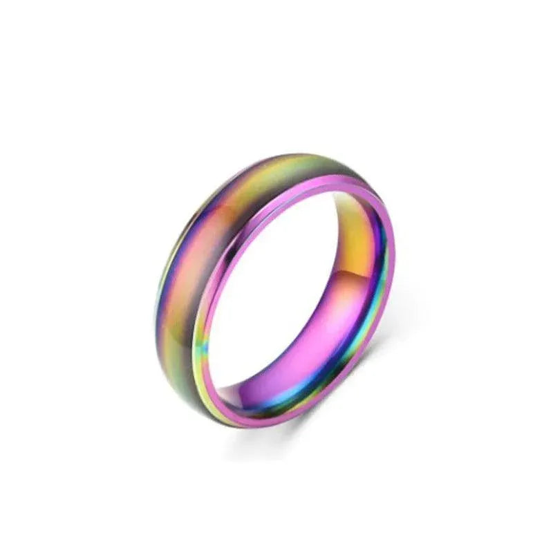 Mood Colour Changing Ring Temperature Sensitive Stainless Steel US Size 9 - Colourful