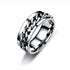 Spinner Rings Mens Womens Fidget Rotating Ring Silver Stainless Steel Size 7 - Silver