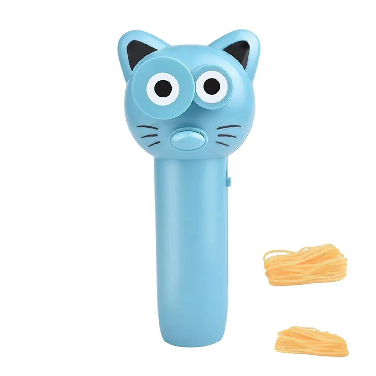 Interactive Rope Launcher Cat Toy for Play and Exercise Pet Teaser Toy for Cats - Blue