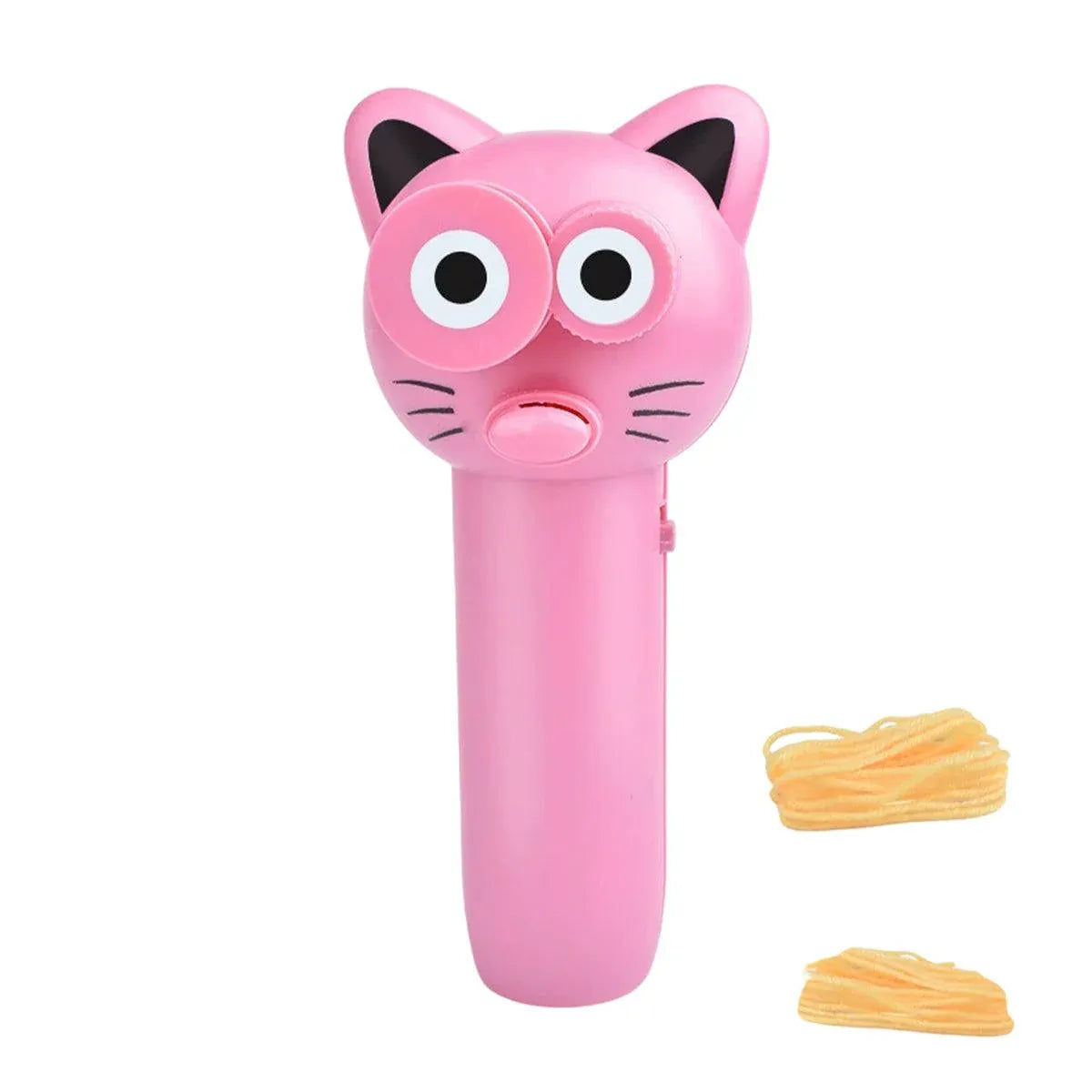 Interactive Rope Launcher Cat Toy for Play and Exercise Pet Teaser Toy for Cats - Pink