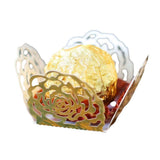 Wedding Party Celebration Candy Chocolate Box Wedding Hollow Rose Lace Decor - 50pcs-Gold
