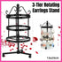 3 Tier Round Rotating Earring Display Stand Jewelry Holder Hanger for Earrings