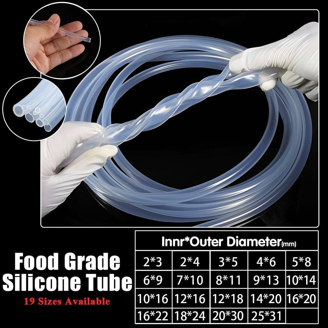 Transparent Silicone Rubber Tube Food Grade Hose Clear Soft for Beer Milk 5M - 3x5mm