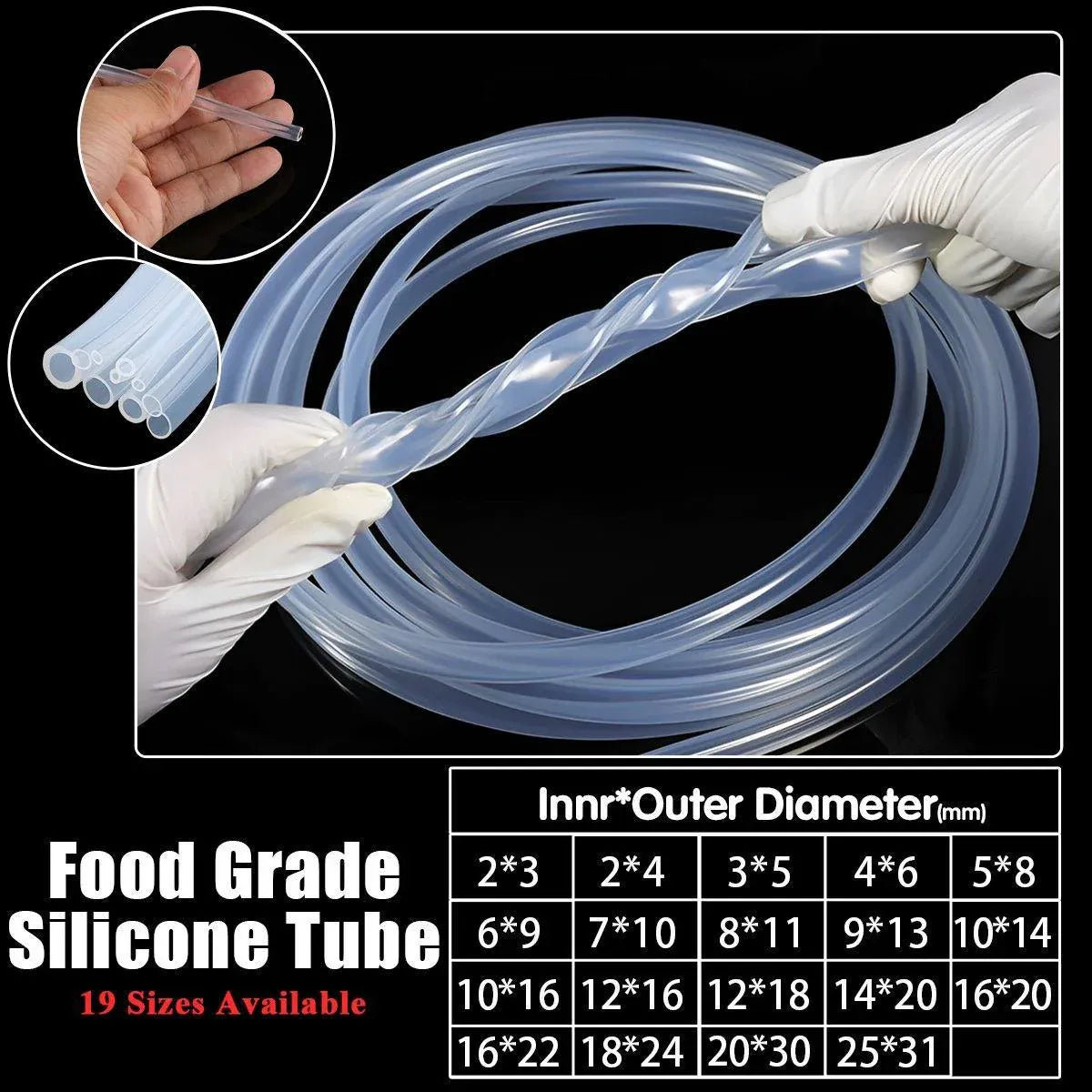 Transparent Silicone Rubber Tube Food Grade Hose Clear Soft for Beer Milk 10M - 4x6mm