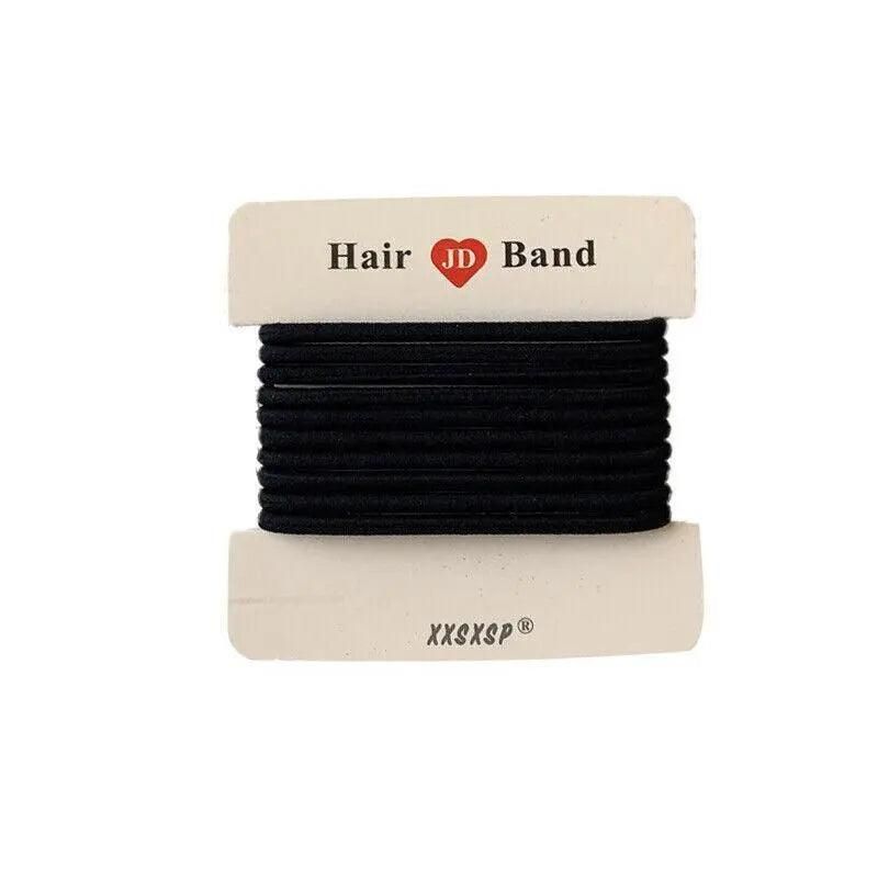 Hair Accessories High Elastic Two-Color Cross Hair Rope Rubber Band Hair Ring - Black