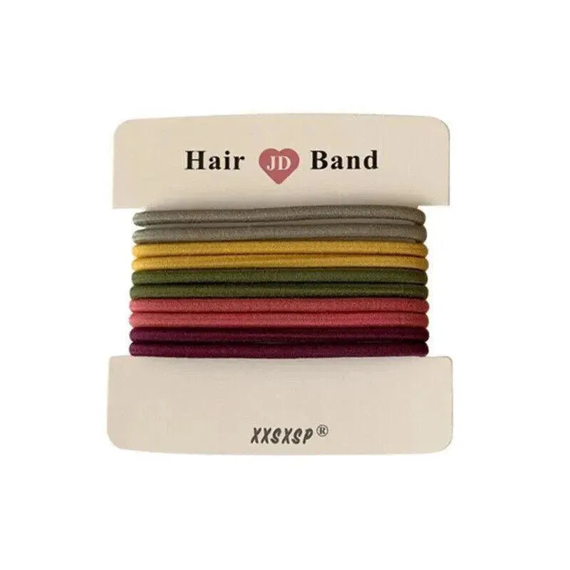 Hair Accessories High Elastic Two-Color Cross Hair Rope Rubber Band Hair Ring - Colourful