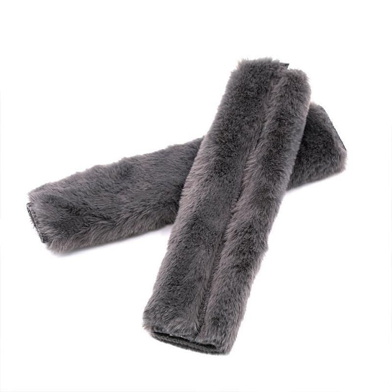 2pcs Vehicle Strap Pad Soft Shoulder Cushion Cover for Harness and Comfort - Grey