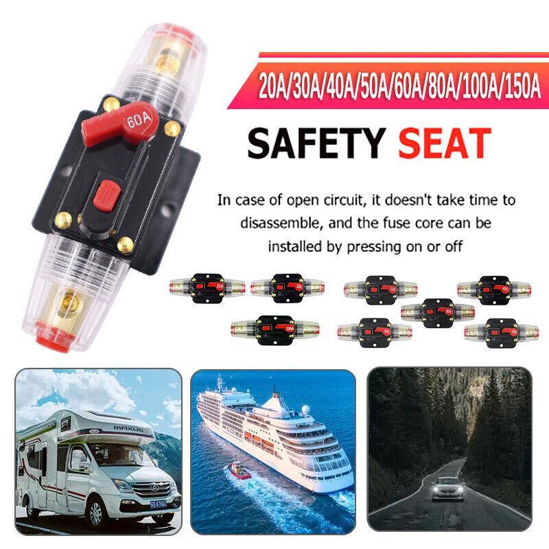 20-150Amp Circuit Breaker Dual Battery Ip67 Waterproof Fuse Manual Reset 12V 24V - 30AMP