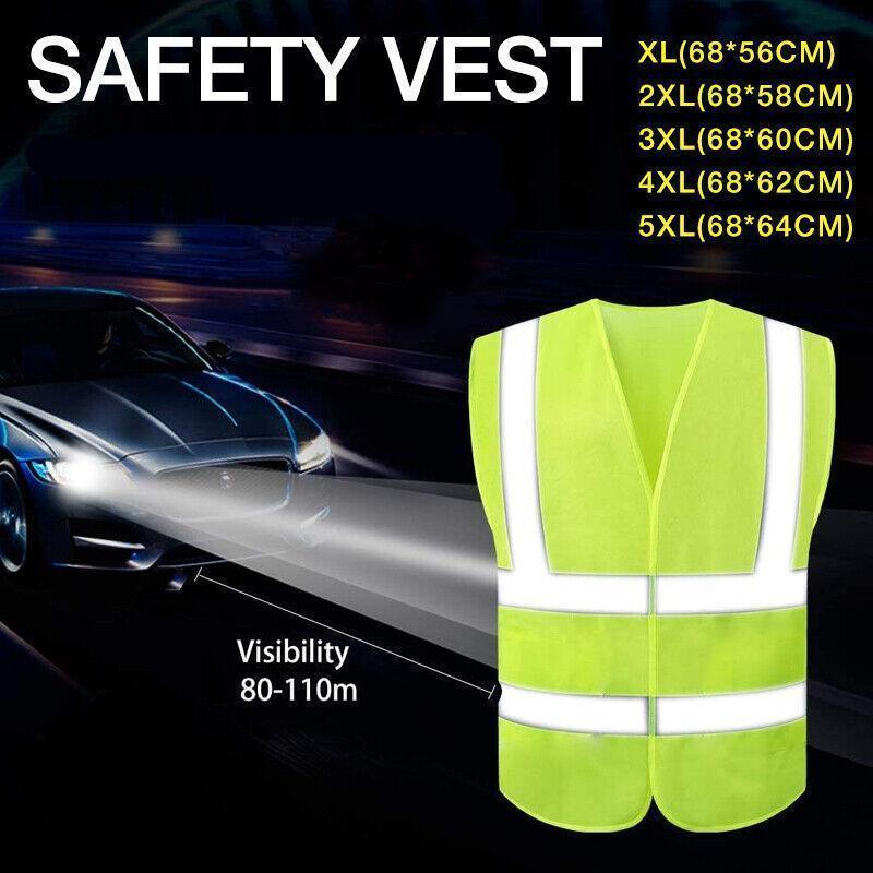 Yellow Reflective High Visibility Vest Workwear for Day and Night Use - 3XL