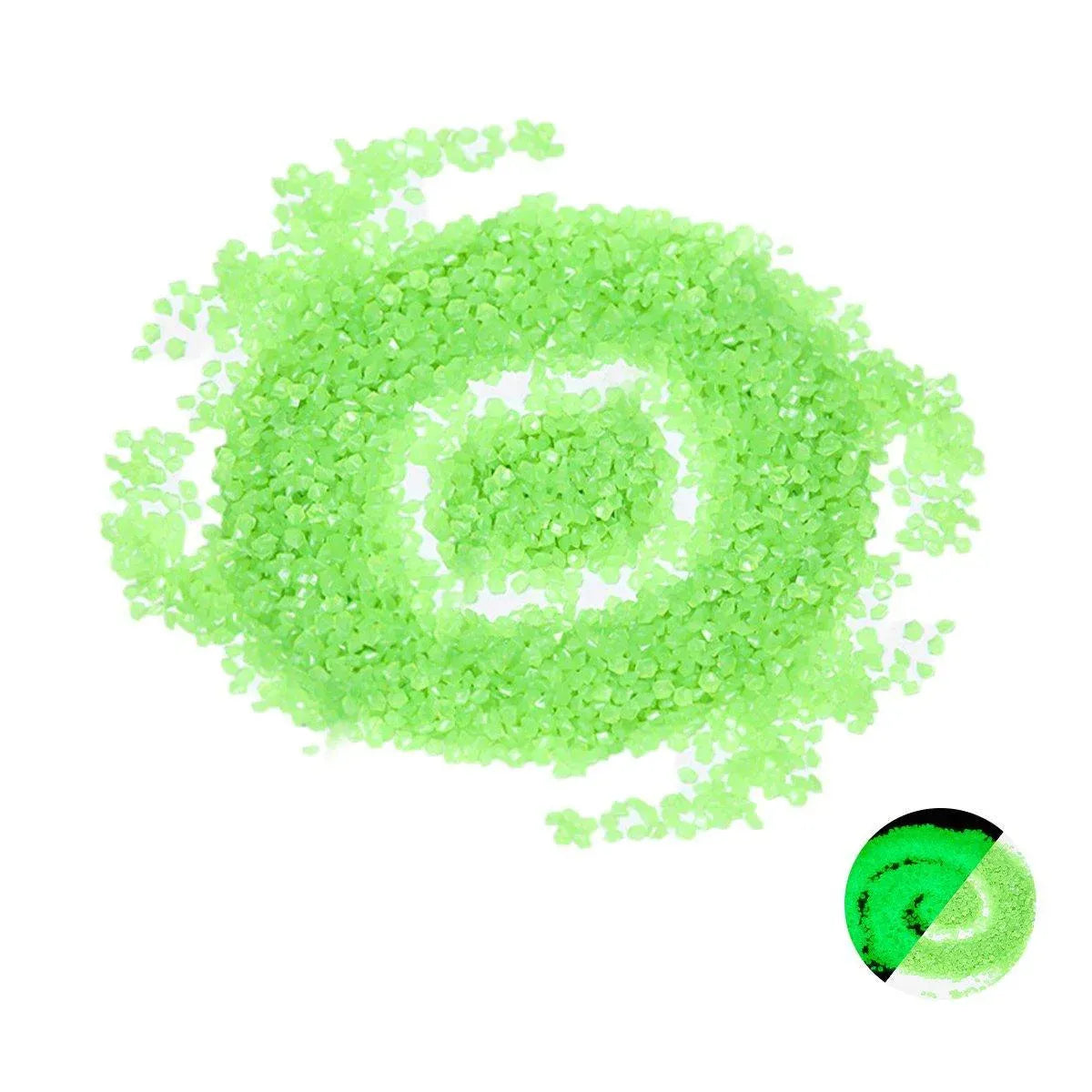 250g Fluorescent Glow in the Dark Sand Gravel for Micro Landscape Aquarium - Green