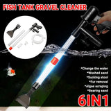 6In1 Fish Tank Cleaner Water Changer Pump Pipe Semi-automatic Cleaning Aquarium