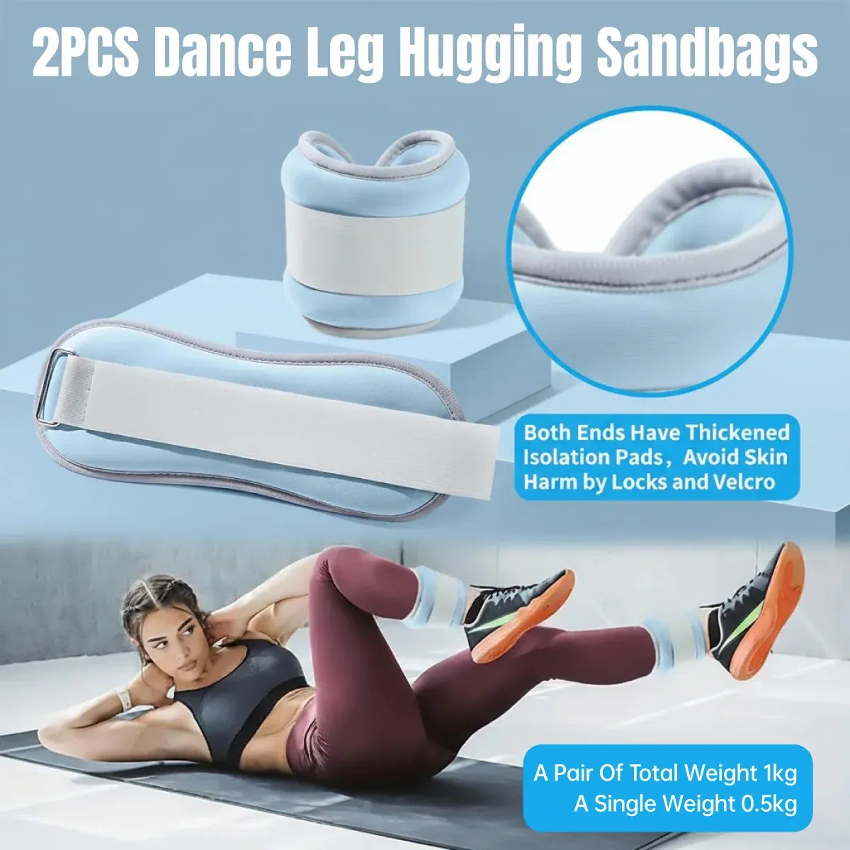 2PCS Dance Training Leg Sandbags for Fitness Running Jogging Exercise