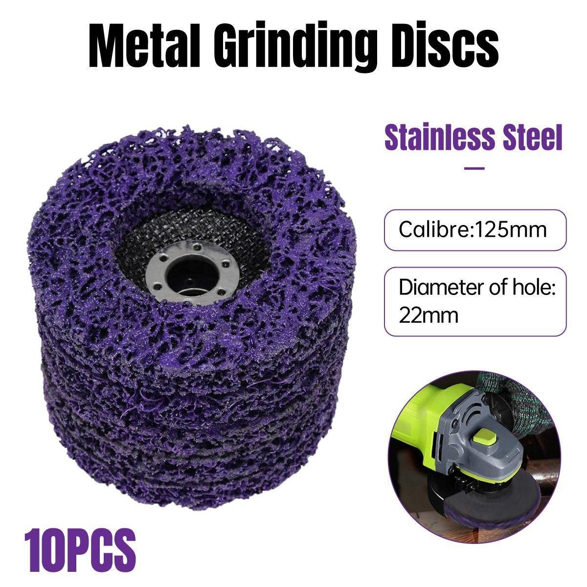 10PCS 125mm Stainless Steel Grinding Nylon Polishing Wheel for Car Paint Removal