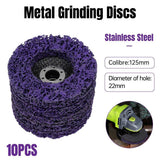 10PCS 125mm Stainless Steel Grinding Nylon Polishing Wheel for Car Paint Removal