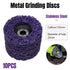 10PCS 125mm Stainless Steel Grinding Nylon Polishing Wheel for Car Paint Removal