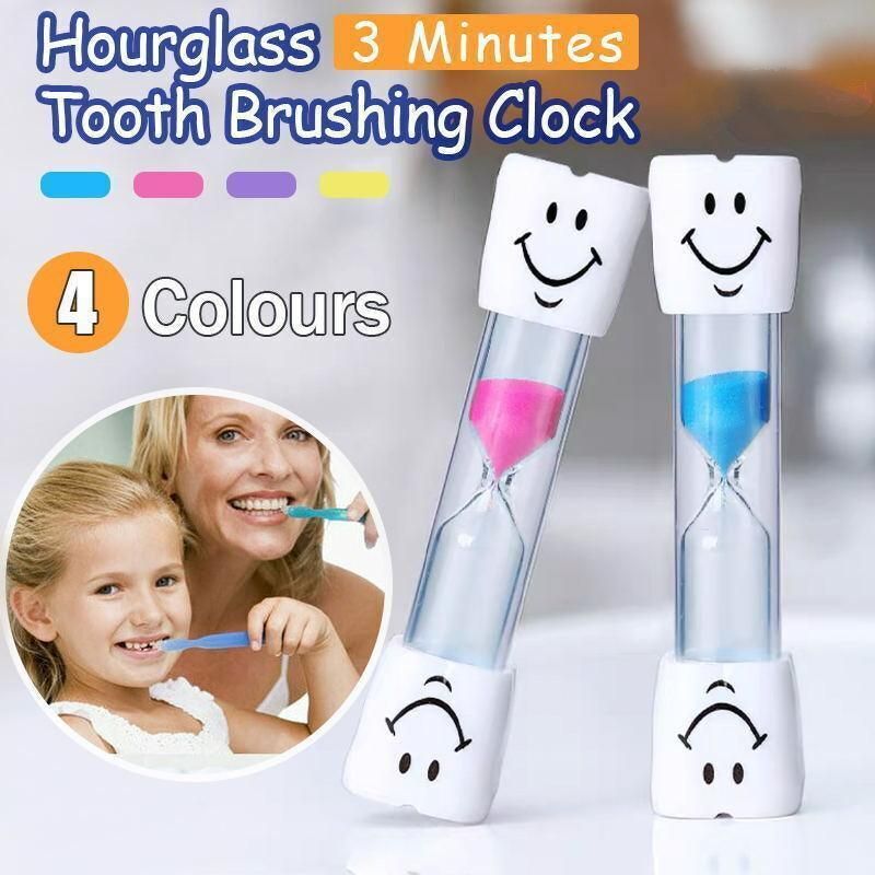 3 Mins Hourglass Sand Timer Kids Gifts Egg Kitchen Smiley Tooth Brushing Clock - Pink