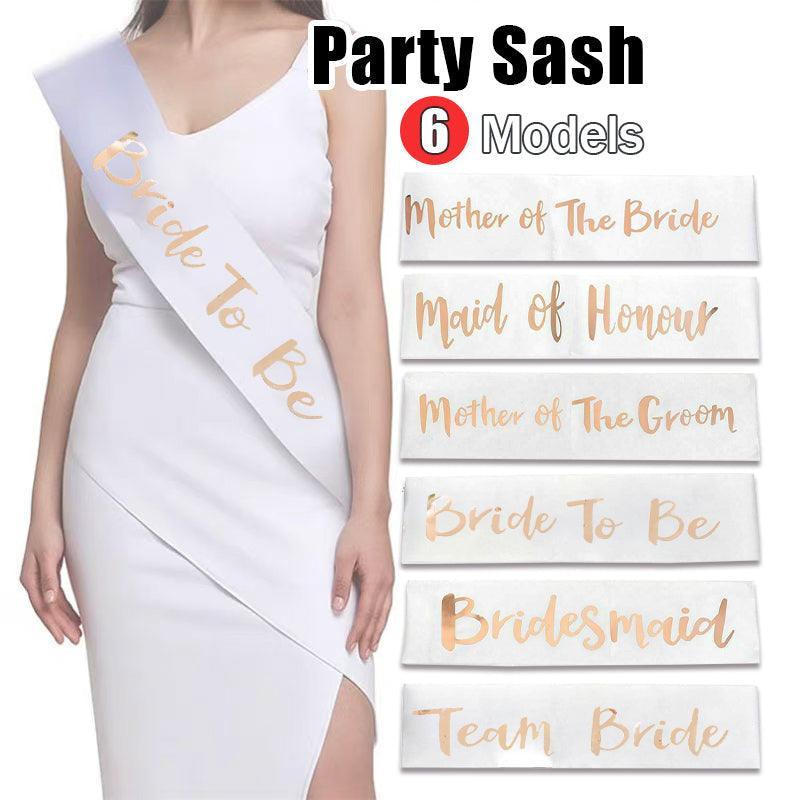 Bridal Party Sash Rose Gold Bride Bridesmaid Maid Honour Mother Hens Night Wear - Bride To Be