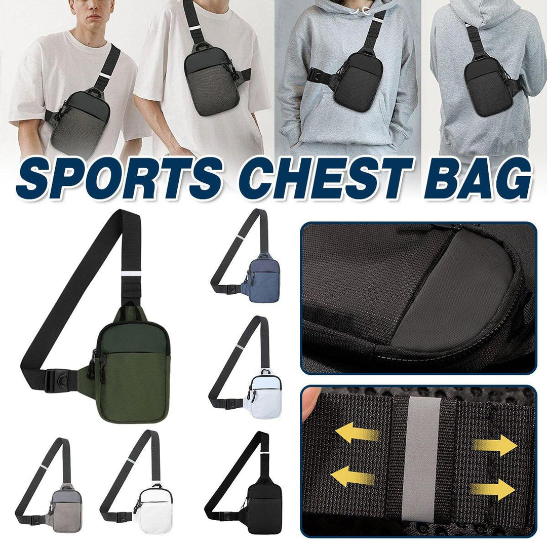 Sports Chest Bag Crossbody Backpack Mini Fashion Satchel for Outdoor Travel - Grey