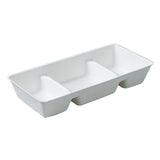 30PCS Disposable Pulp Three-Compartment Dip Box for Sushi BBQ Sauce Condiment - White