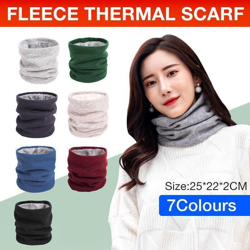 Fleece Neck Warmer Thermal Tube Scarf Winter Snood Hat for Men Women Outdoor - Beige