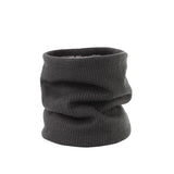 Fleece Neck Warmer Thermal Tube Scarf Winter Snood Hat for Men Women Outdoor - Black