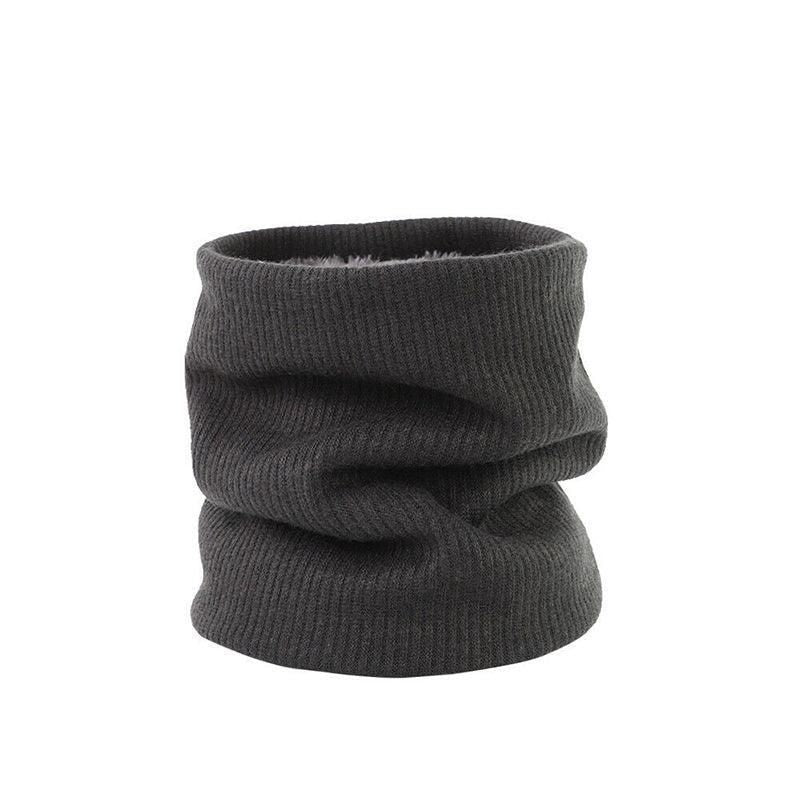 Fleece Neck Warmer Thermal Tube Scarf Winter Snood Hat for Men Women Outdoor - Black