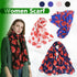 Women Ladies Poppy Print Floral Scarf Remembrance Day Poppies Scarves Wrap Shawl - Royal Blue