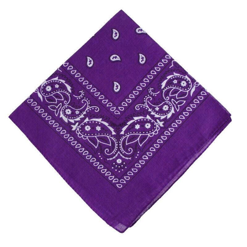 Paisley Bandana Scarf Head Wrap Face Neck Cover Summer Outdoor Fishing Headwear - Dark Purple
